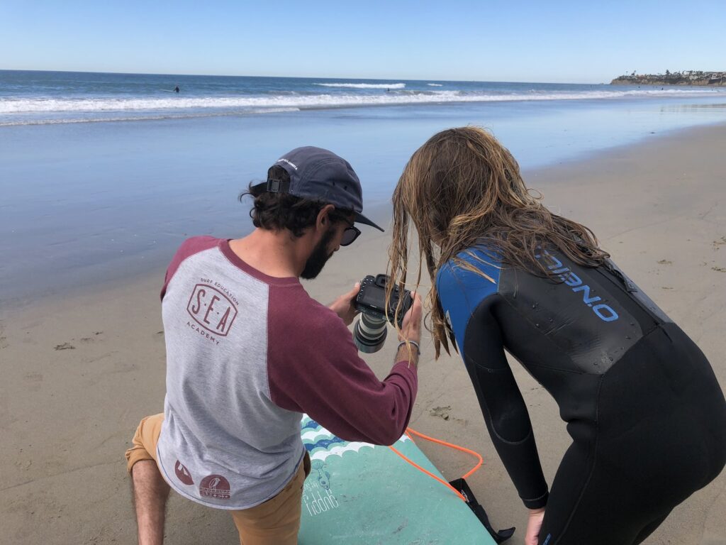 Surf Education Academy photo package at surf camp in la jolla shores san diego california