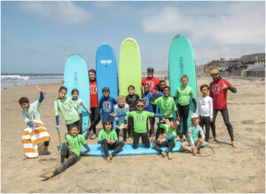 (Sean Brody, Founder and Owner of S.E.A. Surf Education Academy with summer camp crew)
