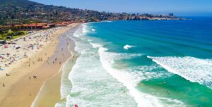 aerial view of la jolla shores from surf education academy location spot