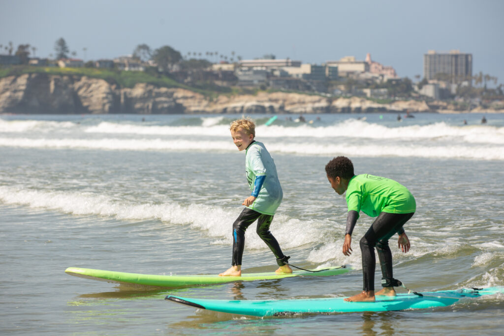 Surf Camp La Jolla Shores in San Diego with Surf Education Academy and surfers ages 5-15